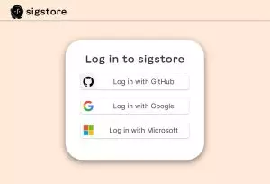 Ein Bild der Sigstore-Anmeldung