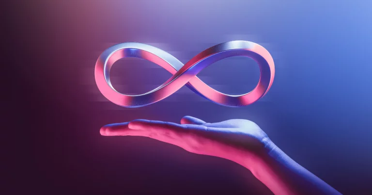 Hand holding the infinity sign